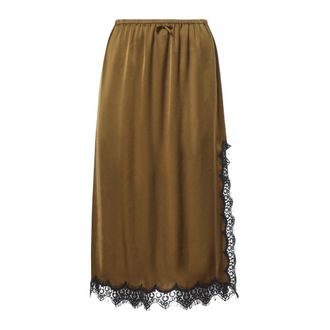 ottod'Ame Gonna midi in raso con spacco - - Skirts - Donna - Verde - S