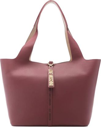 Love Moschino Borsa tote in pelle con pendente - Rosso