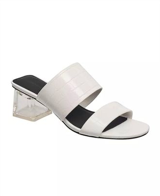 French Connection Womens Crocodile Slide Sandal In White