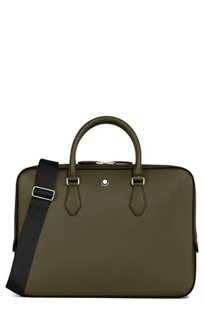 Montblanc Satorial Thin Leather Document Case in Khaki at Nordstrom