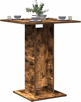 vidaXL Vidaxl - Mesa De Bistr&oacute; Madera Contrachapada Roble Ahumado 60x60x75 Cm