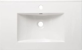 Puma Naturel Modena 81x46 Cm Lavabo De Cer&aacute;mica Con Orificio Para Grifer&iacute;a En El Centro, Blanco Brillante (m8046)