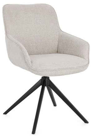 BIZZOTTO Drehbarer Design Stuhl Matilda mit Armlehnen - Natur/Schwarz