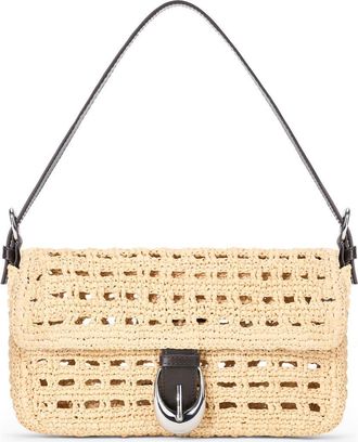 Staud Harlow Raffia Shoulder Bag in Raffia Crochet at Nordstrom