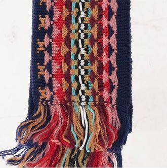 Dries Van Noten Womens Scarf Wool Navy Scarfs