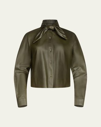 TWP Tie-Neck Leather Shirt