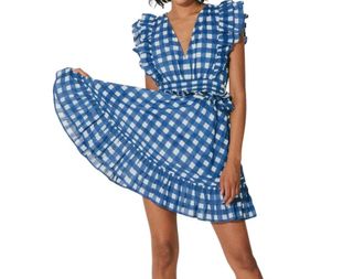 Cleobella Benny Mini Dress In Painterly Gingham