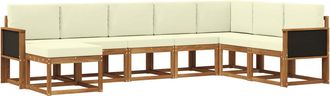 vidaXL Conjunto De Sof&aacute;s De Exterior 8 Uds. Natural Y Crema Vidaxl
