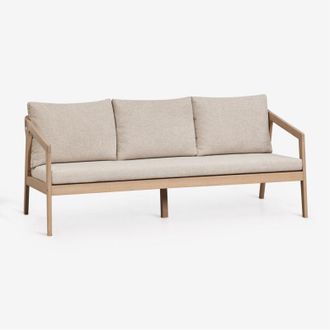 Sklum Sof&aacute; De Jard&iacute;n De 3 Plazas En Madera De Acacia Y Cuerda Trenzada Kaela Sklum