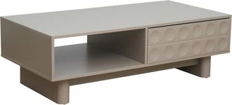 Oviala Mesa de centro rectangular L120 cm beige