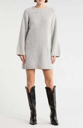 Lush Long Sleeve Sweater Dress in Light Heather Grey at Nordstrom Rack, Size X-Small