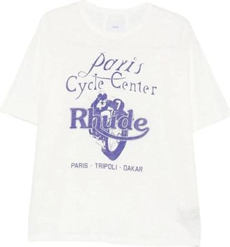 Rhude Slub Tee - Heren - T-shirts - Wit - L - Katoen - Tops