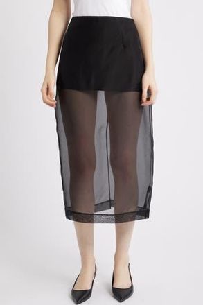 Frame Denim Silk Organza Pencil Skirt in Black at Nordstrom Rack, Size 8