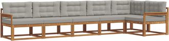 vidaXL Conjunto De Sof&aacute;s De Exterior 6 Uds. Natural Y Gris Claro Vidaxl