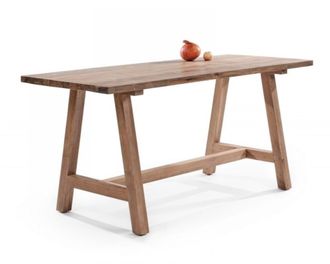 Mathi Design Mesa alta de comedor de teca maciza recuperada