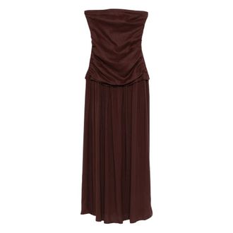 Faithfull The Brand Faithfull the brand, Maxi Dresses, female, Brown, Size: M Tali Strapless Dress