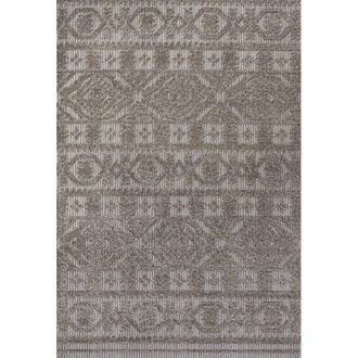Jonathan Y Designs Citta High-Low Pile Mediterranean Tile Indoor/Outdoor Area Rug in Dark Gray/ivory at Nordstrom, Size 2Ft 0In X 8Ft 0In