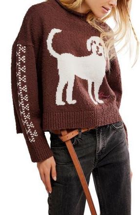 Free People Story Book Cotton Blend Sweater in Chocolate Combo at Nordstrom Rack, Size Medium