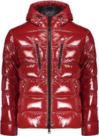 Herno Gewatteerd jack met capuchon - Heren - Gewatteerde jassen - Rood - M - Leer - Jassen