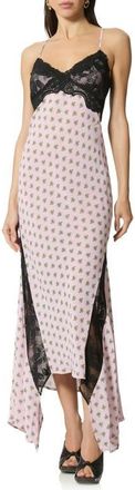 AFRM Vince Crocus Scarf Print Lace Detail Slipdress in Crocus Foulard at Nordstrom, Size X-Large