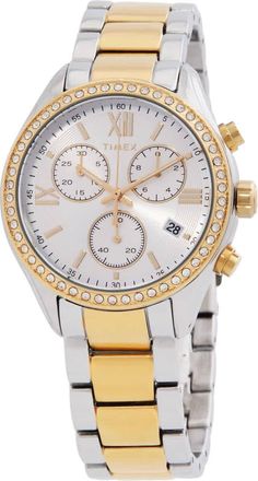 Timex Chronograph Quartz Crystal Silver Dial Ladies Watch TW2V57700