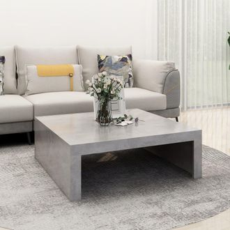 vidaXL Vidaxl - Mesa De Centro Madera De Ingenier&iacute;a Gris Hormig&oacute;n 100x100x35 Cm