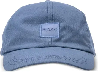 BOSS logo-patch cap - men - Cotton/Cotton - One Size - Blue
