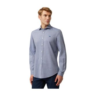 Harmont & Blaine Blauw Oxford Herenshirt - Heren - Casual Overhemden - Blauw - 2XL - Katoen - Overhemden