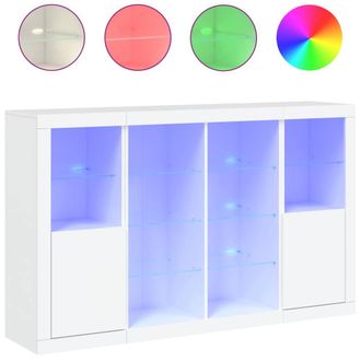 Berkfield Home Sideboards with LED Lights 3 pcs White Engineered Wood