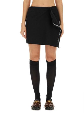 Moschino Virgin Wool Wrap Skirt - Black