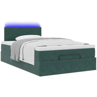 vidaXL Estructura Cama Otomana Colch&oacute;n Terciopelo Verde Oscuro Vidaxl