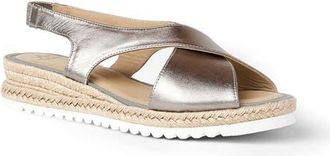 Aquatalia Adelina Weatherproof Slingback Espadrille Platform Wedge Sandal in Gunmetal Metallic at Nordstrom, Size 12