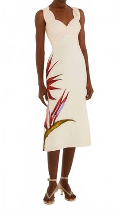 Farm Rio Sleeveless Midi Dress In Strelitzia Sand