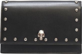 Alexander McQueen Small Skull Leather Crossbody Bag in Black/Silver at Nordstrom