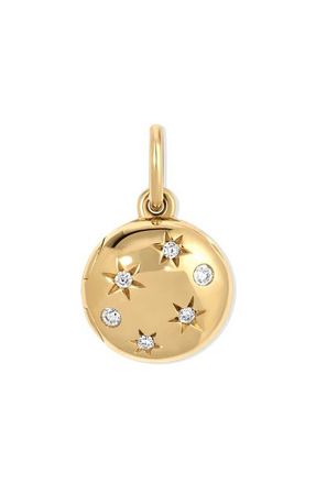Adina Reyter Celestial Diamond Locket Mini Charm in Yellow Gold at Nordstrom