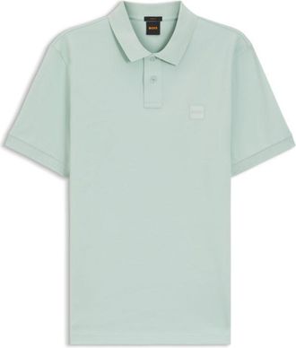 BOSS Stretch-cotton slim-fit polo shirt with logo patch