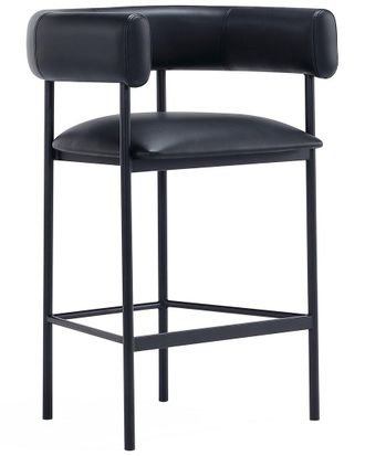 Manhattan Comfort Onda Metal Vegan Leather Counter Stool