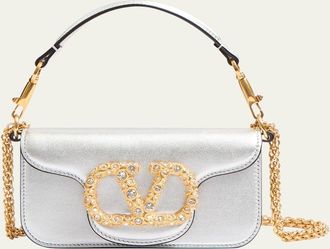 Valentino Garavani Loco Small Metallic Leather Shoulder Bag