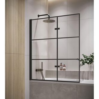 Badplaats Mampara De Ba&ntilde;o Berkan 120 X 140 Cm - Negro - Mampara De Ba&ntilde;o Gi