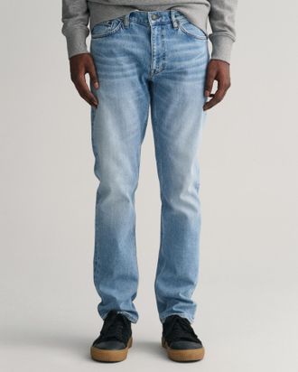 GANT Regular-fit-Jeans GANT REGULAR GANT JEANS, Herren, Gr. 29, L&auml;nge 30, blau (light blau vintage), Denim/Jeans, Obermaterial: 97% Baumwolle, 2% Polyester
