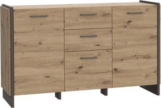 Home Heavenly Aparador estilo industrial 3 puertas 2 cajones