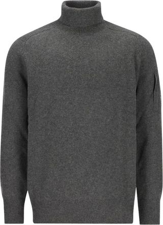 C.P. Company C.P. Company - Jersey de cuello alto de lana de cordero con lente - Knitwear - Hombre - Gris - XL