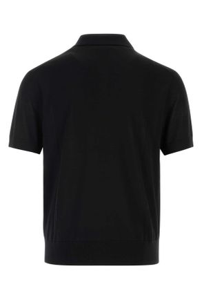 Dsquared2 Mens Upside Polo Shirt Black Wool Sweater