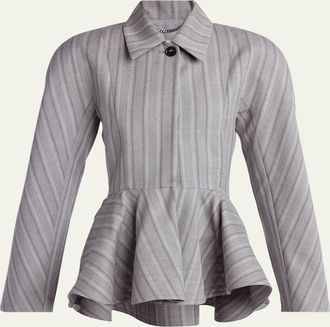 Stella McCartney Striped Tailored Peplum Jacket