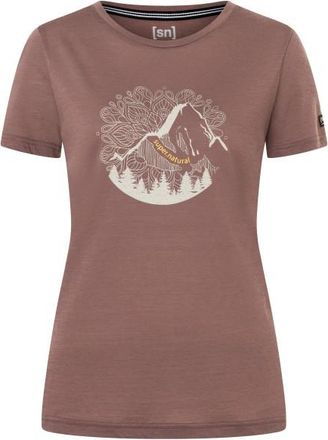 super.natural Mountain Mandala Tree Tee Merinoshirt f&uuml;r Damen | braun