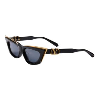 Valentino Sunglasses, female, Black, 55 MM, Black Yellow Gold Sunglasses Goldcut