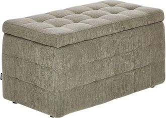 Beliani Storage Ottoman MICHIGAN Fabric Olive Green