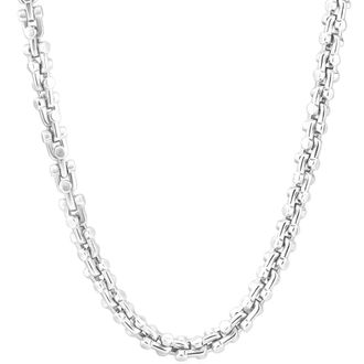 Pompeii3 Mens U-Shape 14k Gold (126gram) or Platinum (236gram) 7mm Link Chain Necklace 24