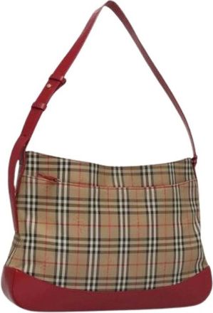 Burberry Pre-owned Shoulder Bags, female, Multicolor, Size: ONE SIZE Pre-owned Canvas Shoulder Bag