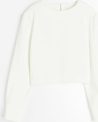 H&M Bluse mit Schulterpolstern - Weiss